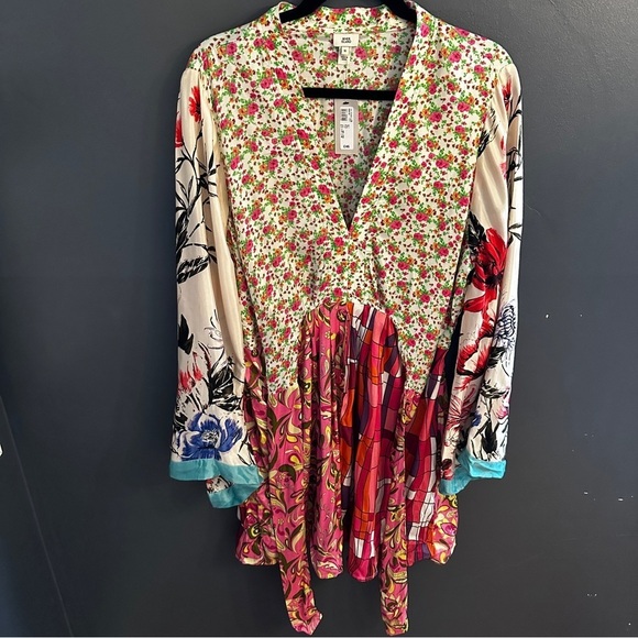 NWT River Island mixed floral print mini dress | size 12 - Picture 4 of 13